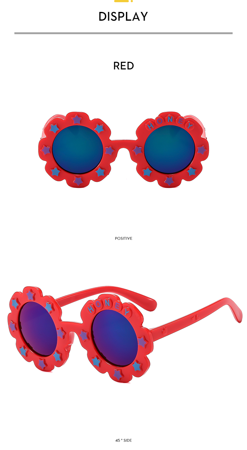 Cartoon Style Hawaiian Letter Ac Special-shaped Mirror Full Frame Kids Sunglasses display picture 11