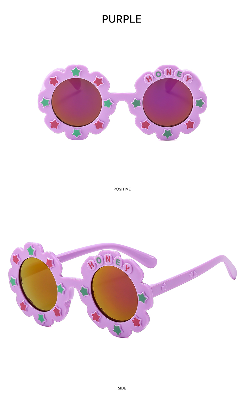 Cartoon Style Hawaiian Letter Ac Special-shaped Mirror Full Frame Kids Sunglasses display picture 10