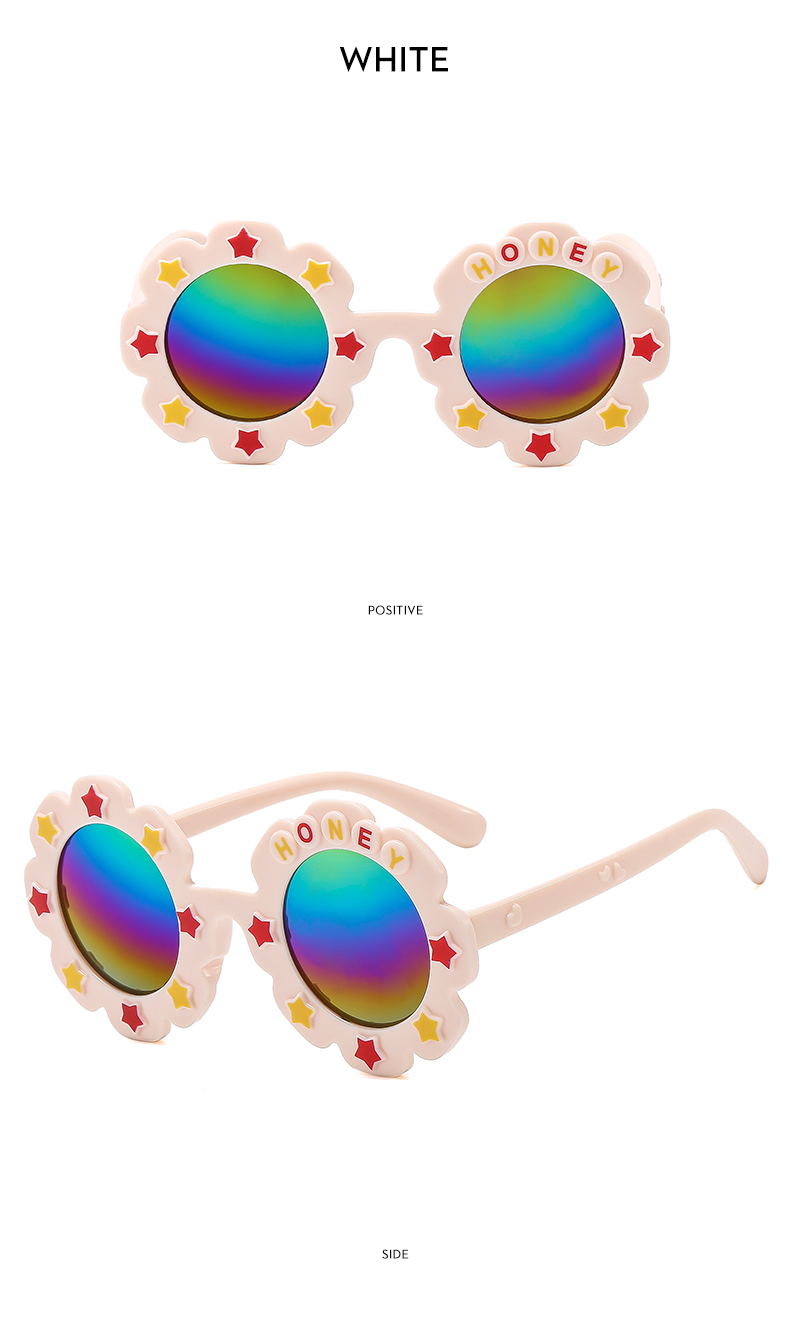 Cartoon Style Hawaiian Letter Ac Special-shaped Mirror Full Frame Kids Sunglasses display picture 6