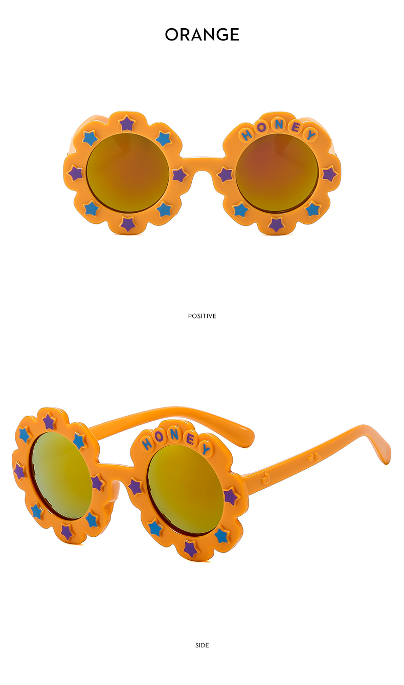 Cartoon Style Hawaiian Letter Ac Special-shaped Mirror Full Frame Kids Sunglasses display picture 5