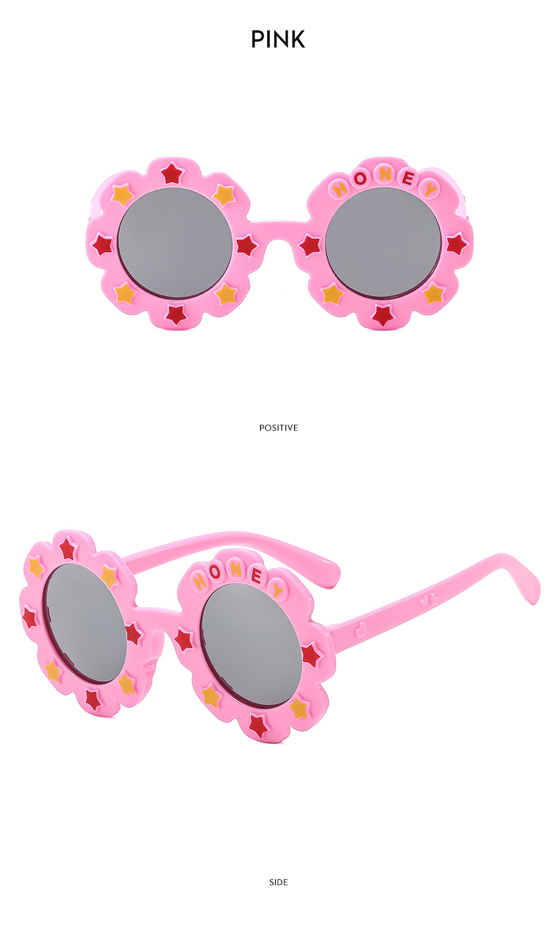 Cartoon Style Hawaiian Letter Ac Special-shaped Mirror Full Frame Kids Sunglasses display picture 3