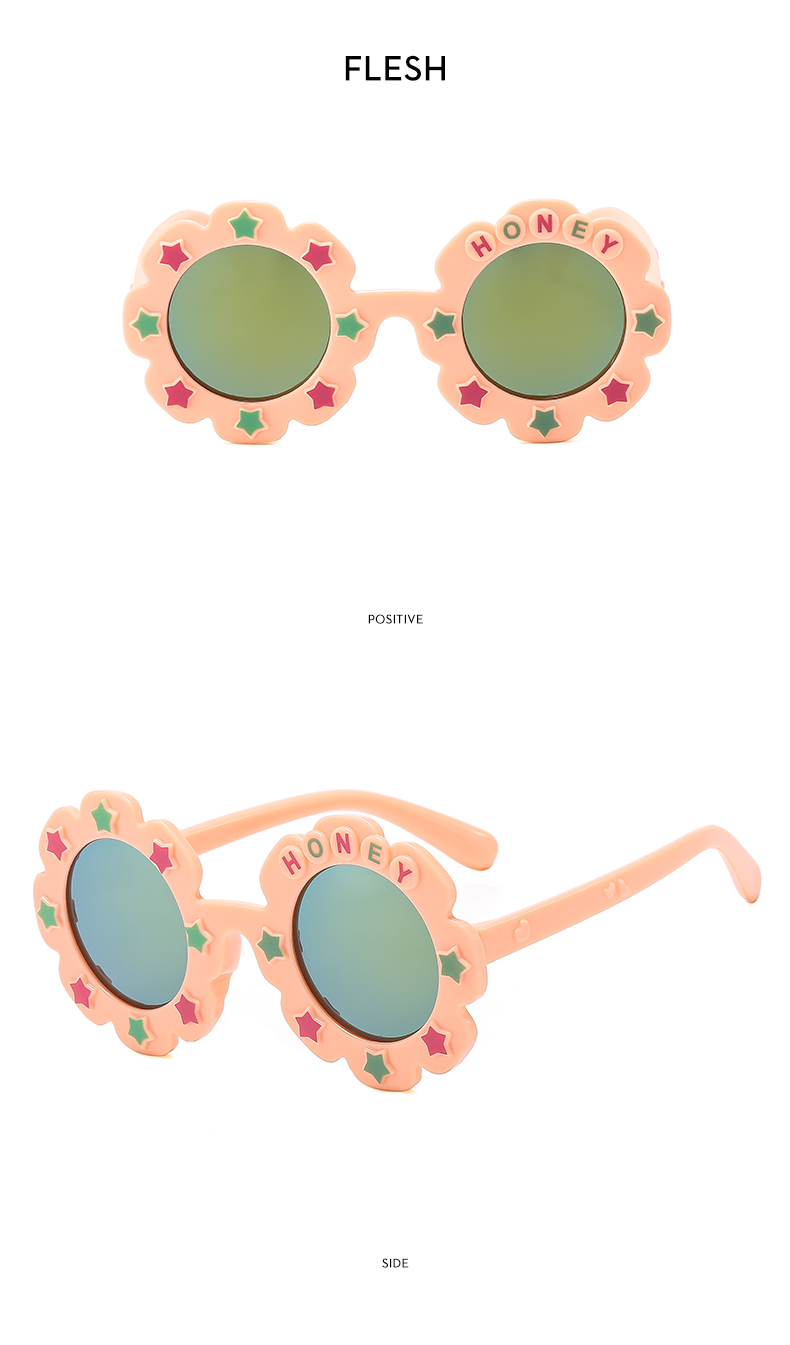 Cartoon Style Hawaiian Letter Ac Special-shaped Mirror Full Frame Kids Sunglasses display picture 13