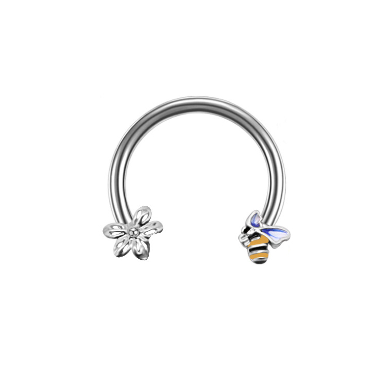 Casual Star Flower Bee Stainless Steel Copper Epoxy Plating Inlay Rhinestones Zircon Rose Gold Plated White Gold Plated Gold Plated Nose Ring display picture 3