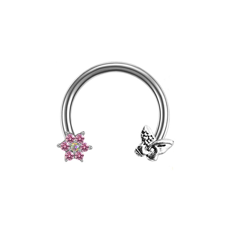 Casual Star Flower Bee Stainless Steel Copper Epoxy Plating Inlay Rhinestones Zircon Rose Gold Plated White Gold Plated Gold Plated Nose Ring display picture 6