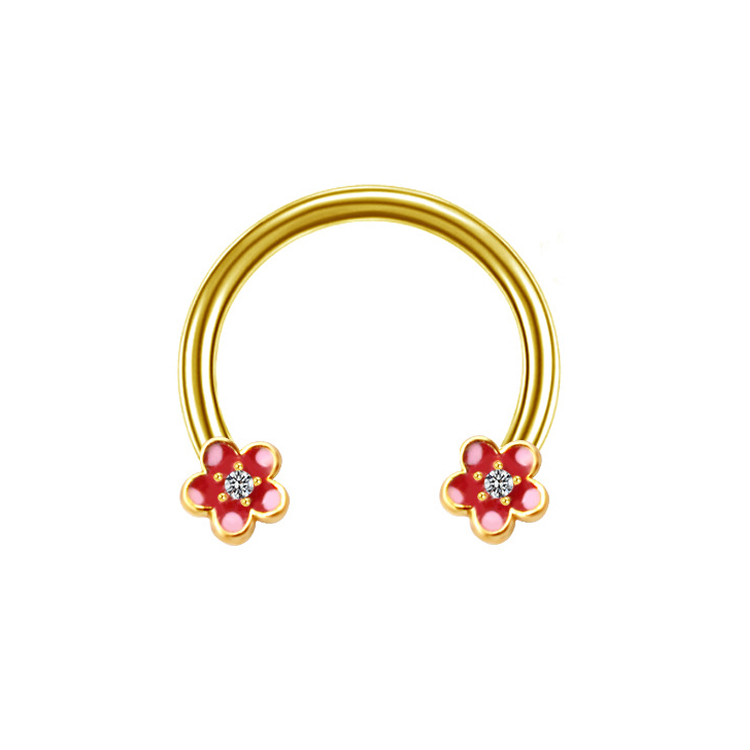 Casual Star Flower Bee Stainless Steel Copper Epoxy Plating Inlay Rhinestones Zircon Rose Gold Plated White Gold Plated Gold Plated Nose Ring display picture 15