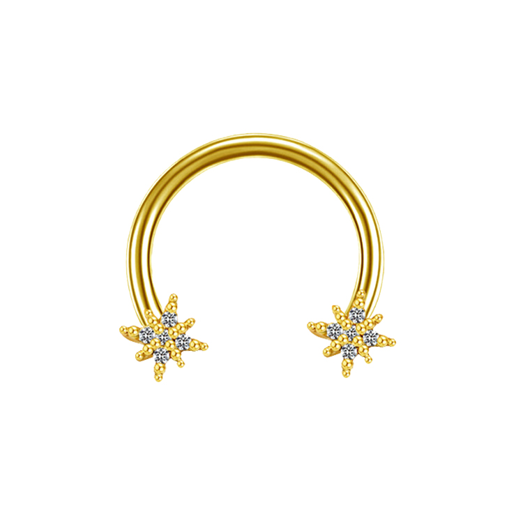 Casual Star Flower Bee Stainless Steel Copper Epoxy Plating Inlay Rhinestones Zircon Rose Gold Plated White Gold Plated Gold Plated Nose Ring display picture 17
