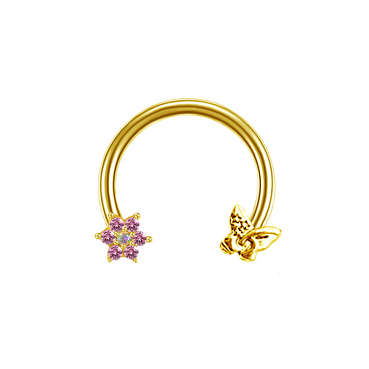 Casual Star Flower Bee Stainless Steel Copper Epoxy Plating Inlay Rhinestones Zircon Rose Gold Plated White Gold Plated Gold Plated Nose Ring display picture 19