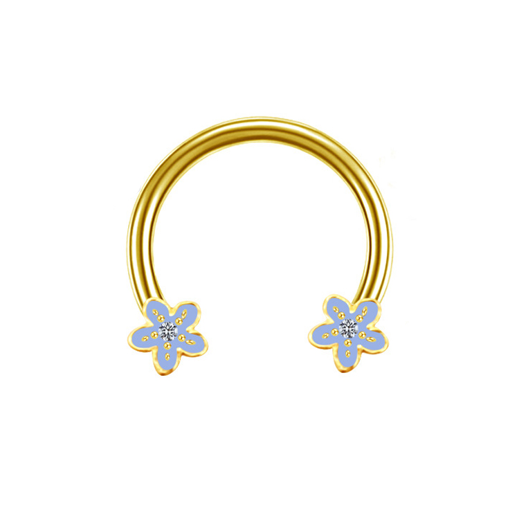 Casual Star Flower Bee Stainless Steel Copper Epoxy Plating Inlay Rhinestones Zircon Rose Gold Plated White Gold Plated Gold Plated Nose Ring display picture 12