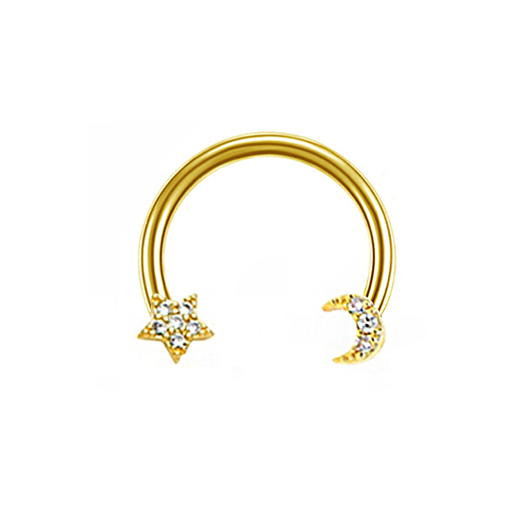 Casual Star Flower Bee Stainless Steel Copper Epoxy Plating Inlay Rhinestones Zircon Rose Gold Plated White Gold Plated Gold Plated Nose Ring display picture 16