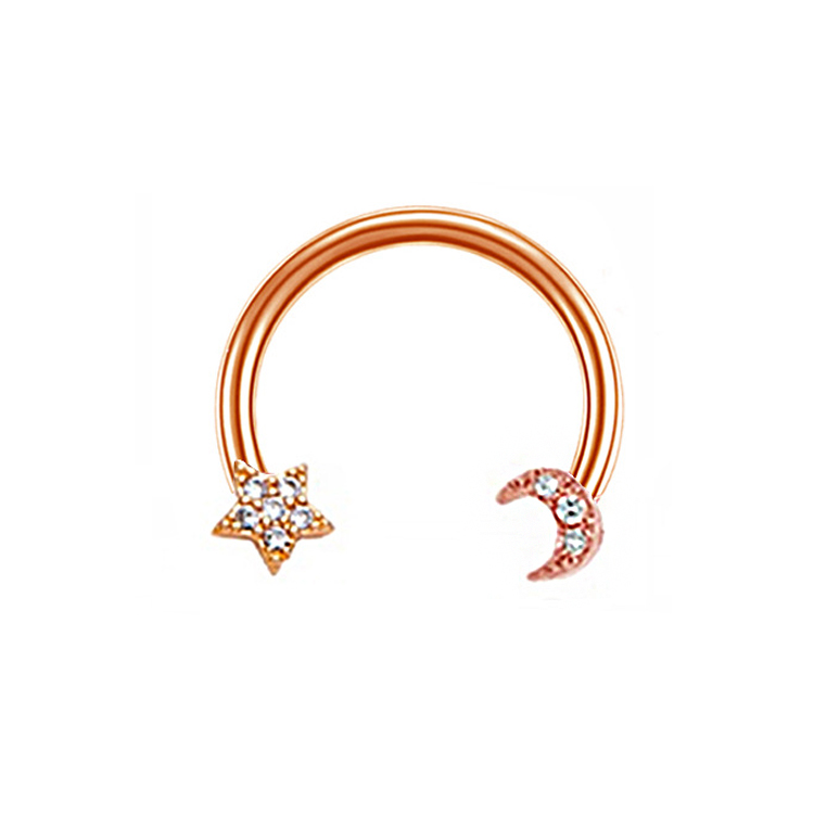 Casual Star Flower Bee Stainless Steel Copper Epoxy Plating Inlay Rhinestones Zircon Rose Gold Plated White Gold Plated Gold Plated Nose Ring display picture 18