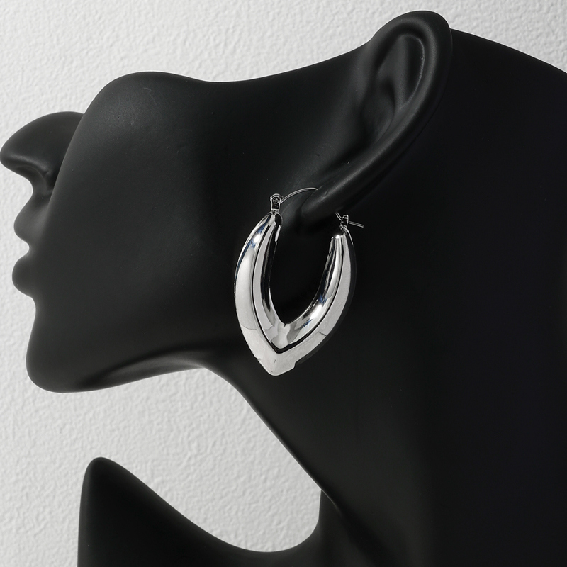 Großhandel Schmuck Ig-stil Einfacher Stil Pendeln V-form Einfarbig Legierung Ohrringe display picture 7