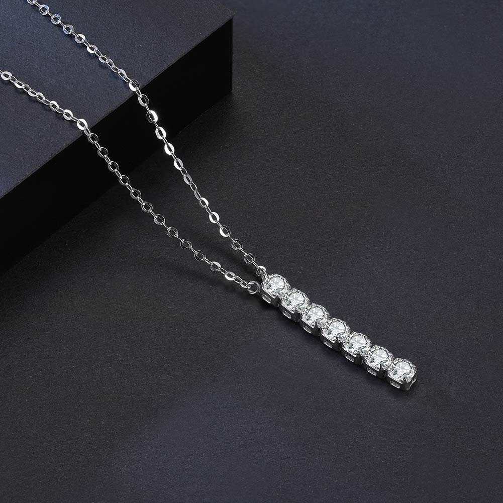 Simple Style Korean Style Geometric Sterling Silver Plating Inlay Zircon 14k Gold Plated White Gold Plated Pendant Necklace display picture 4