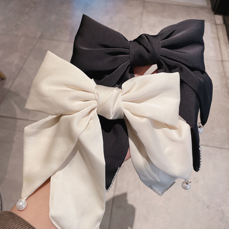Women's Ig Style Sweet Bow Knot Cloth Inlay Artificial Pearls Rhinestones Hair Clip display picture 7