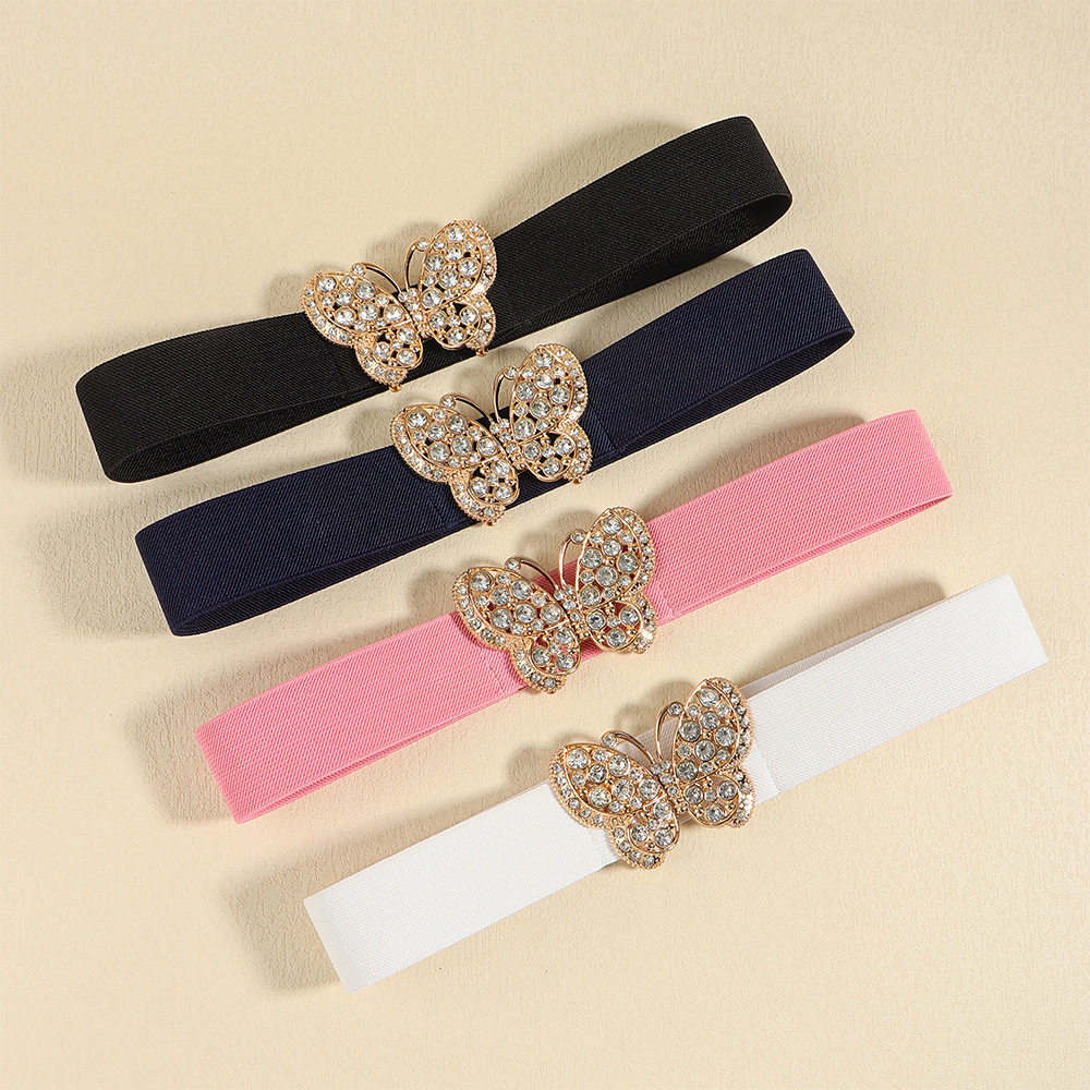 Ig Style Simple Style Butterfly Elastic Band Inlay Rhinestones Women's Corset Belts display picture 2
