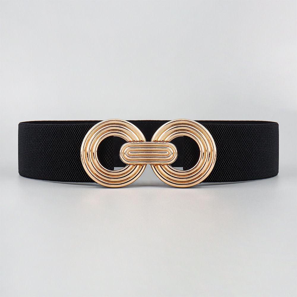 Simple Style Round Alloy Rubber Band Plating Women's Woven Belts display picture 5