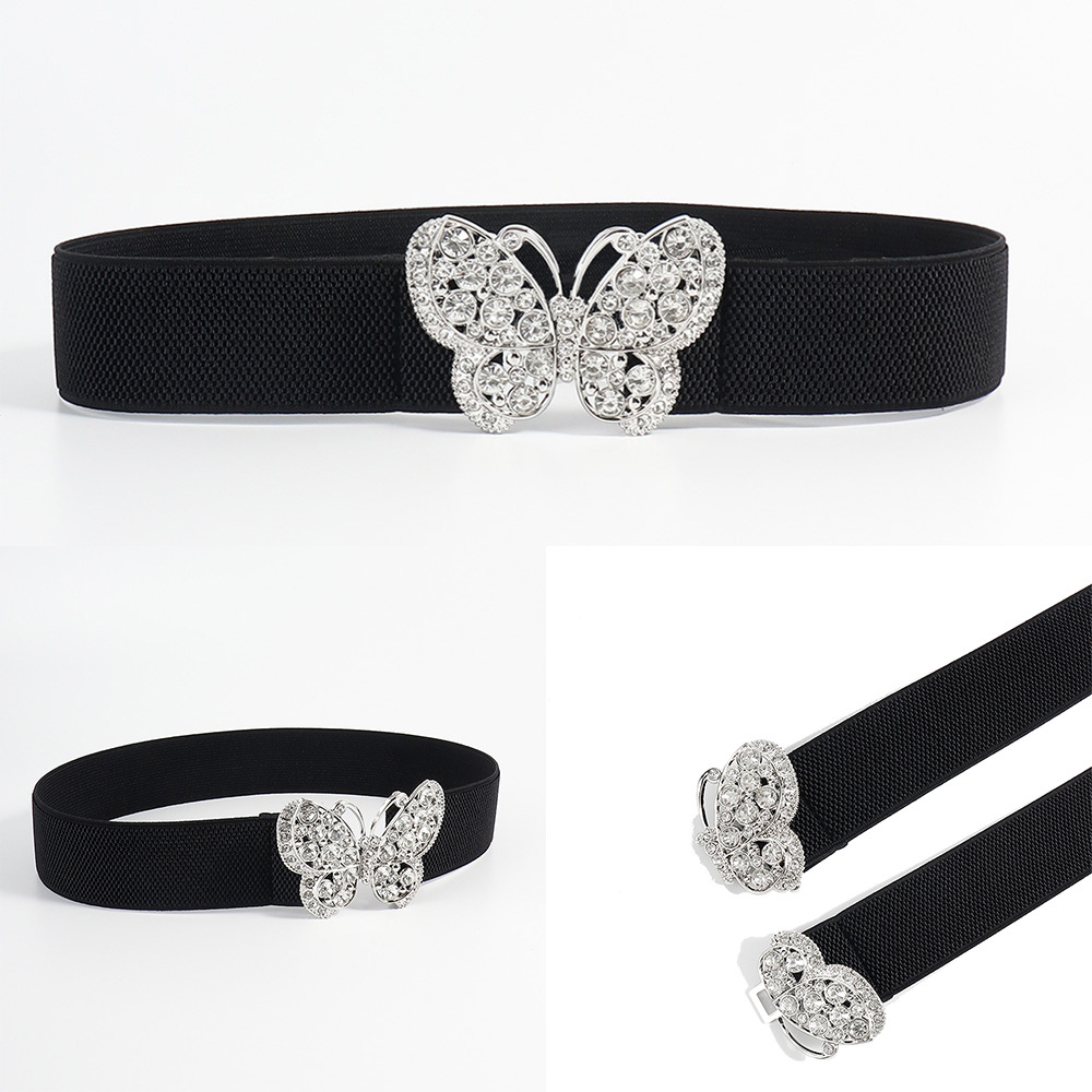 Ig Style Simple Style Butterfly Elastic Band Inlay Rhinestones Women's Corset Belts display picture 6