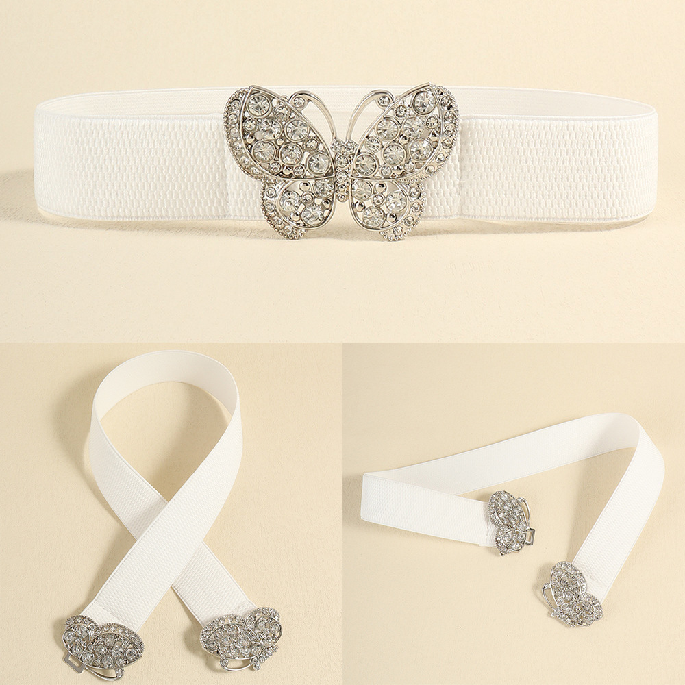 Ig Style Simple Style Butterfly Elastic Band Inlay Rhinestones Women's Corset Belts display picture 8