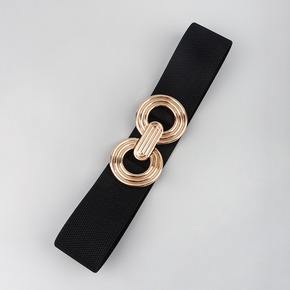 Simple Style Round Alloy Rubber Band Plating Women's Woven Belts display picture 7