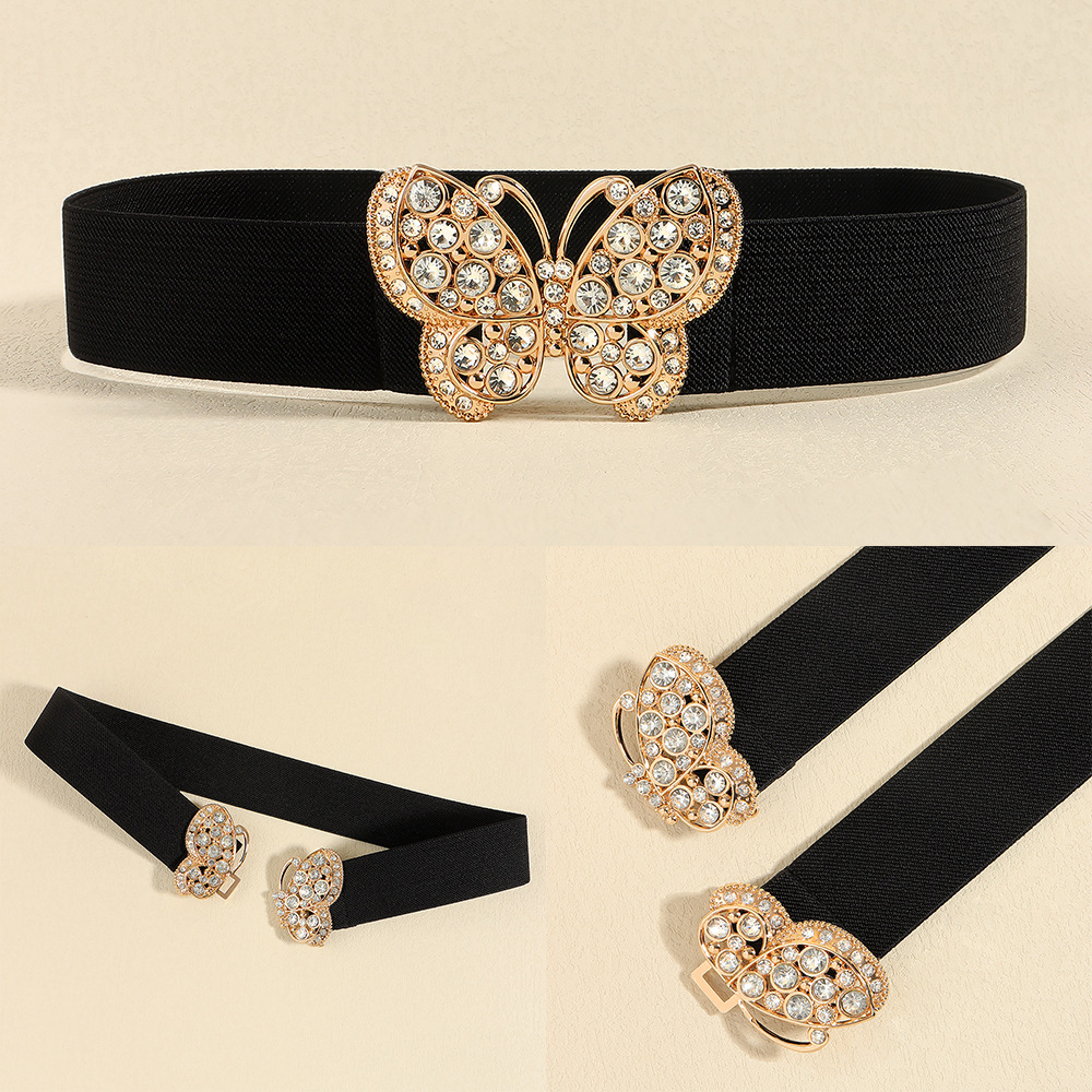 Ig Style Simple Style Butterfly Elastic Band Inlay Rhinestones Women's Corset Belts display picture 9