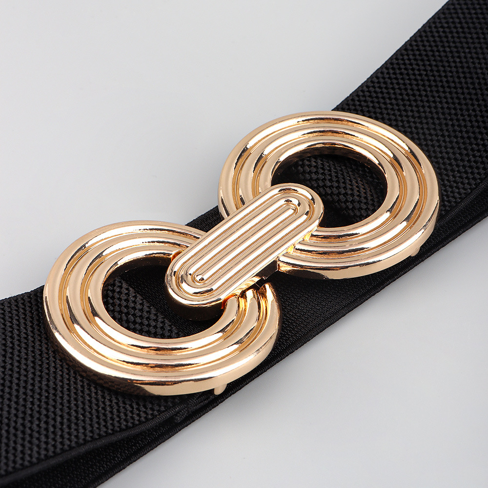 Simple Style Round Alloy Rubber Band Plating Women's Woven Belts display picture 8