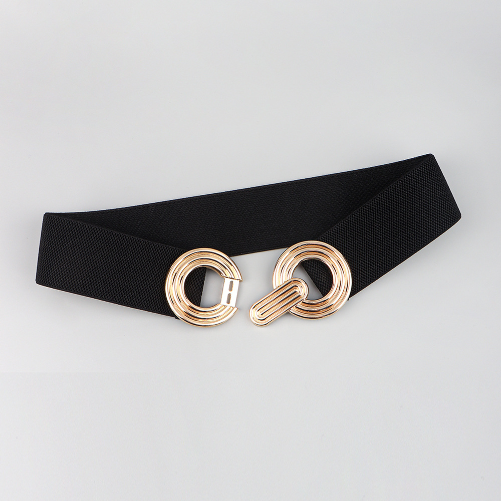 Simple Style Round Alloy Rubber Band Plating Women's Woven Belts display picture 9