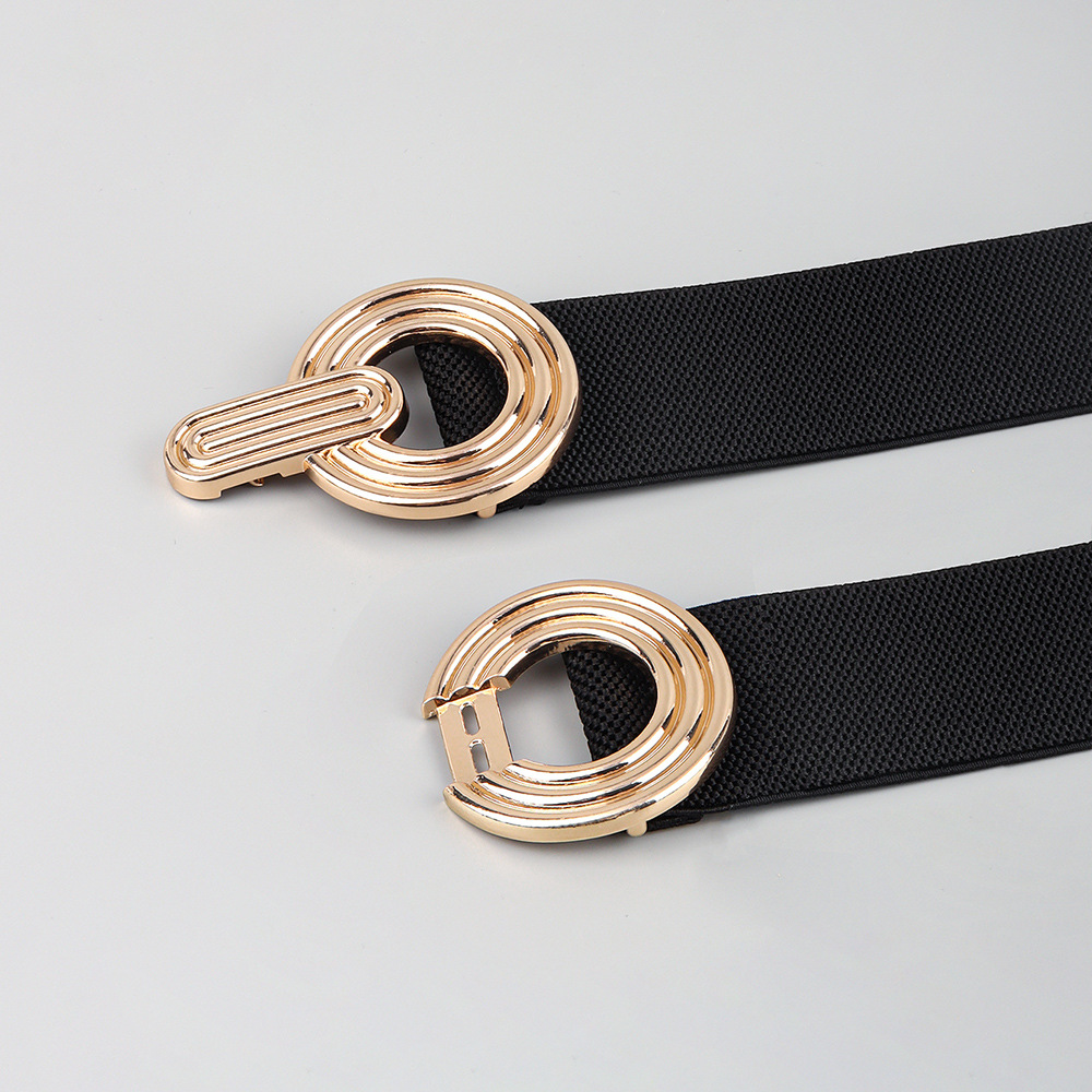Simple Style Round Alloy Rubber Band Plating Women's Woven Belts display picture 10