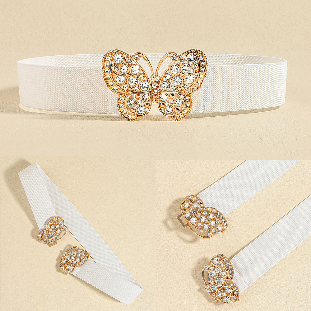 Ig Style Simple Style Butterfly Elastic Band Inlay Rhinestones Women's Corset Belts display picture 11