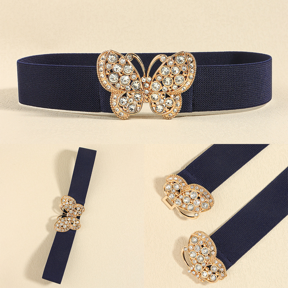 Ig Style Simple Style Butterfly Elastic Band Inlay Rhinestones Women's Corset Belts display picture 12