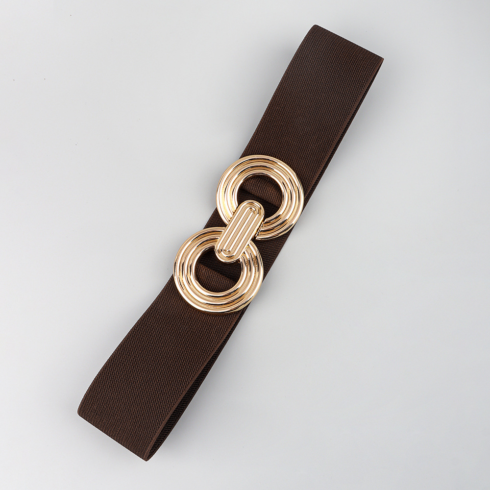 Simple Style Round Alloy Rubber Band Plating Women's Woven Belts display picture 18