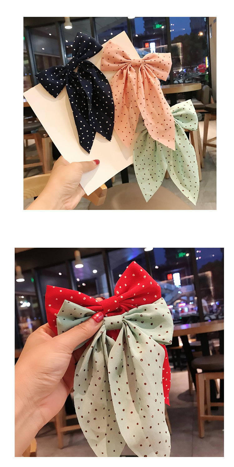 Women's Simple Style Polka Dots Bow Knot Cloth Hair Clip display picture 1