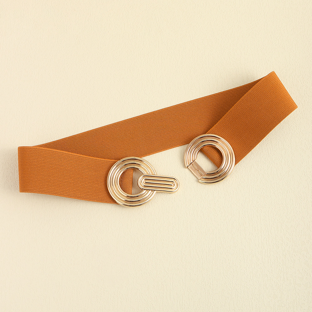 Simple Style Round Alloy Rubber Band Plating Women's Woven Belts display picture 39