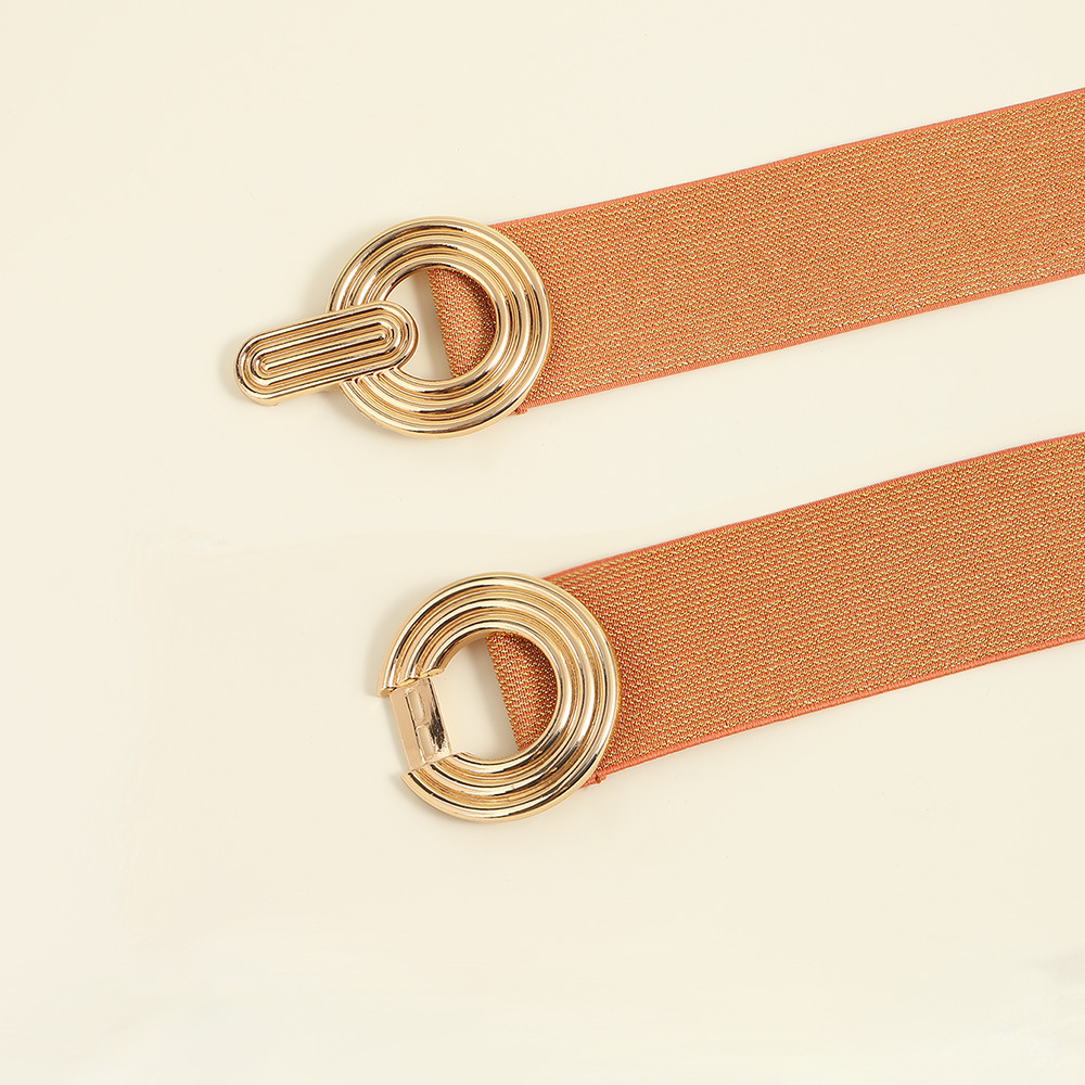 Simple Style Round Alloy Rubber Band Plating Women's Woven Belts display picture 42