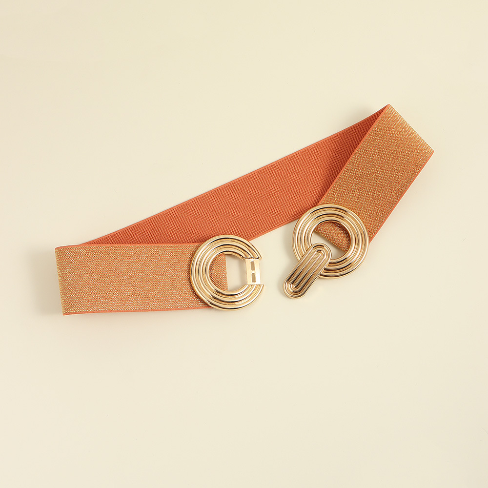 Simple Style Round Alloy Rubber Band Plating Women's Woven Belts display picture 44