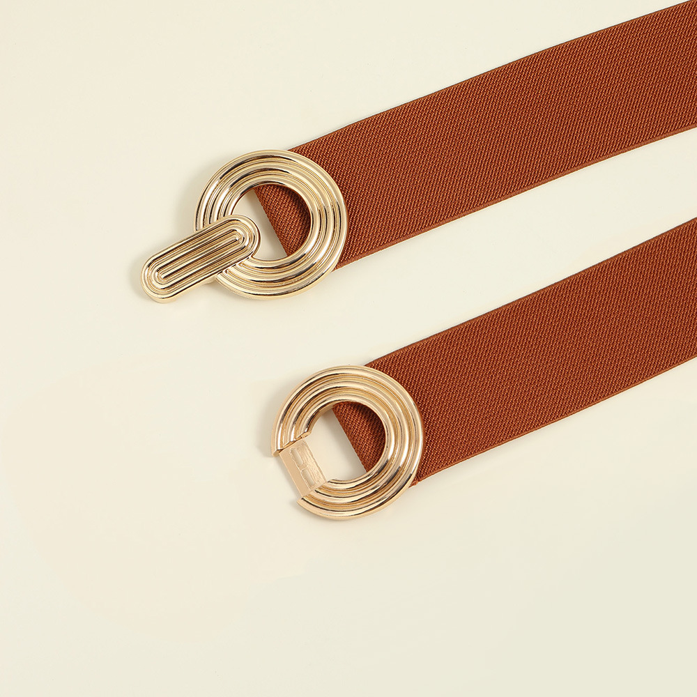 Simple Style Round Alloy Rubber Band Plating Women's Woven Belts display picture 48