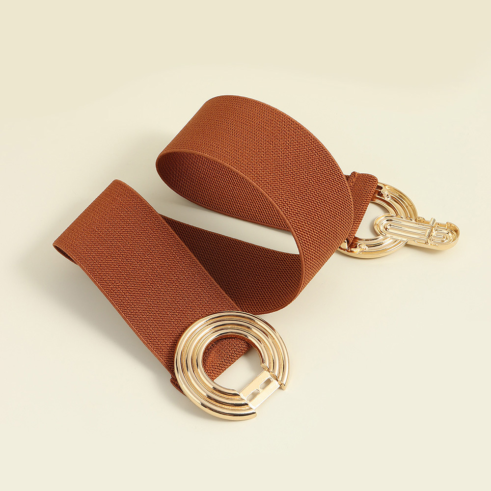 Simple Style Round Alloy Rubber Band Plating Women's Woven Belts display picture 49
