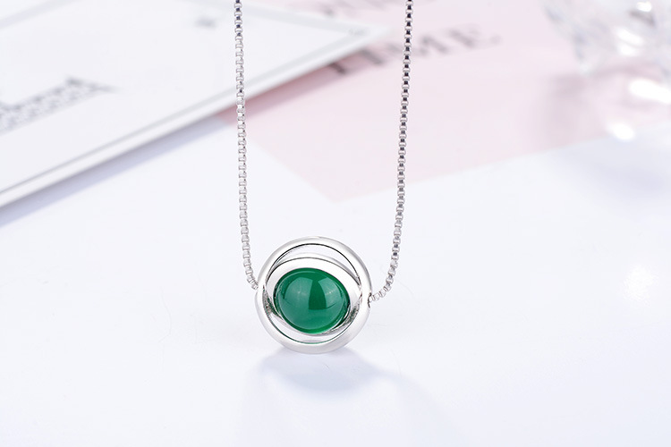 Le Cuivre Style Simple Incruster Couleur Unie Agate Pendentif display picture 1