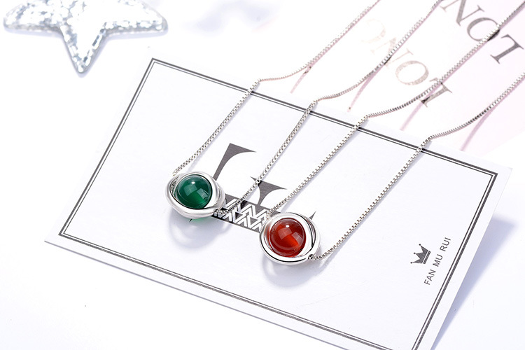 Le Cuivre Style Simple Incruster Couleur Unie Agate Pendentif display picture 2