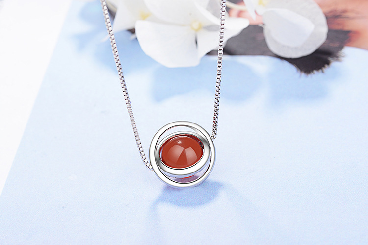 Le Cuivre Style Simple Incruster Couleur Unie Agate Pendentif display picture 6