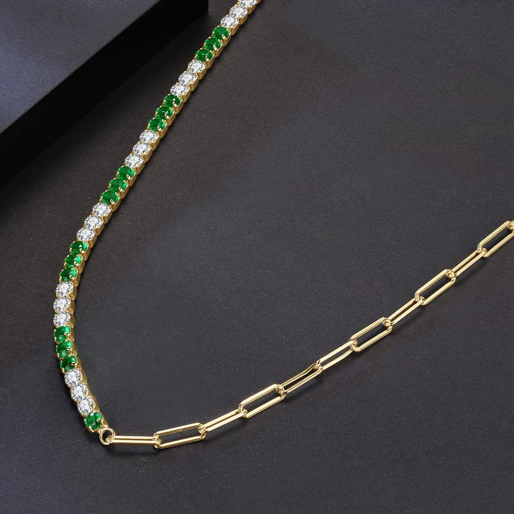 Simple Style Korean Style Geometric Sterling Silver Plating Inlay Zircon 14k Gold Plated White Gold Plated Necklace display picture 3