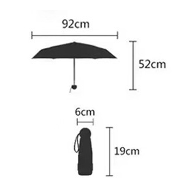 Black Glue Sun-proof Pocket Mini Umbrella Wholesale Five-fold Capsule Sun Umbrella Female Umbrella Small Portable display picture 9