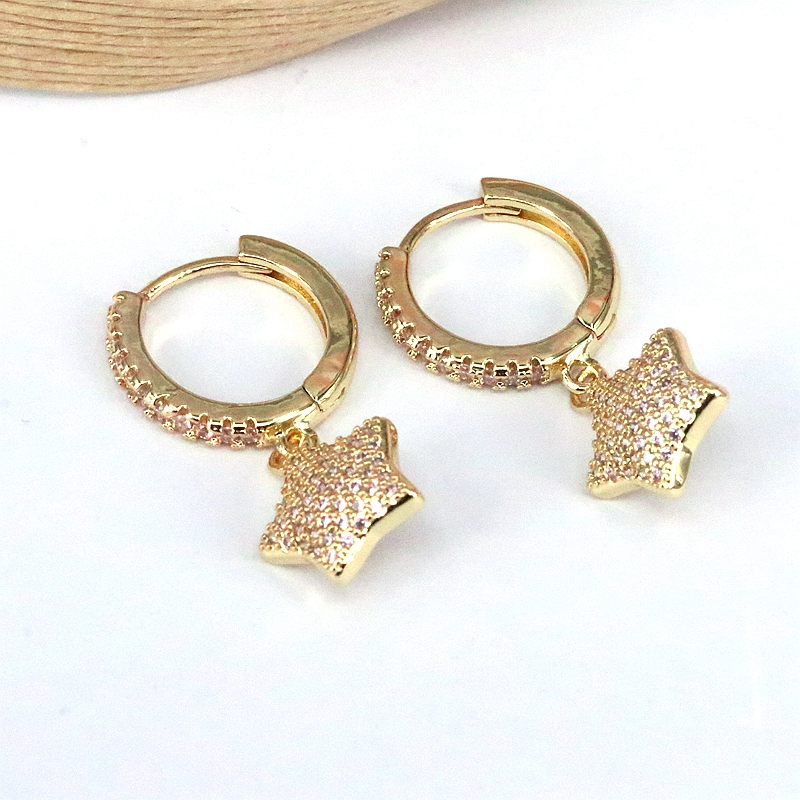 1 Piece Sweet Simple Style Star Plating Inlay Copper Zircon 18k Gold Plated Ear Cuffs display picture 2