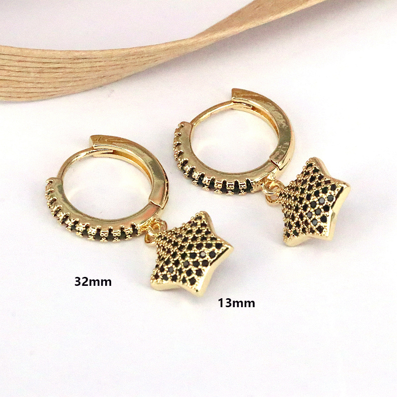 1 Piece Sweet Simple Style Star Plating Inlay Copper Zircon 18k Gold Plated Ear Cuffs display picture 9