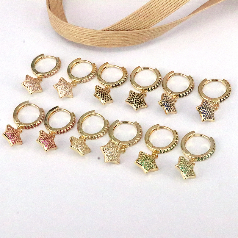 1 Piece Sweet Simple Style Star Plating Inlay Copper Zircon 18k Gold Plated Ear Cuffs display picture 5