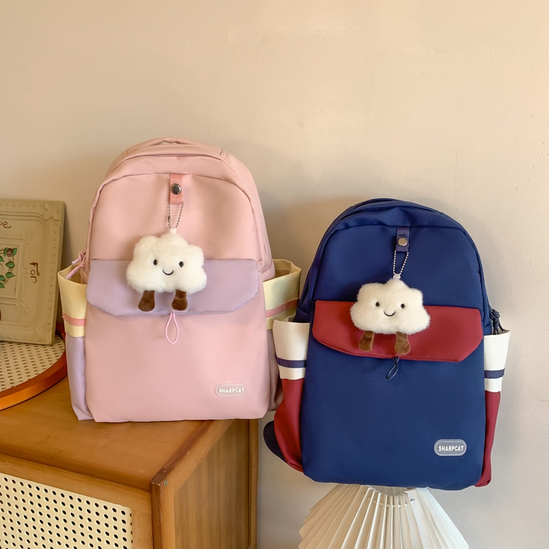 One Size Cartoon Color Block Daily School Backpack display picture 5