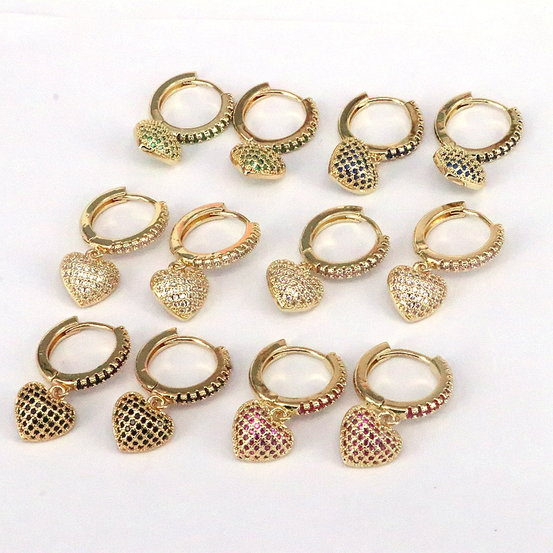 1 Piece Simple Style Heart Shape Plating Inlay Copper Zircon 18k Gold Plated Ear Cuffs display picture 7