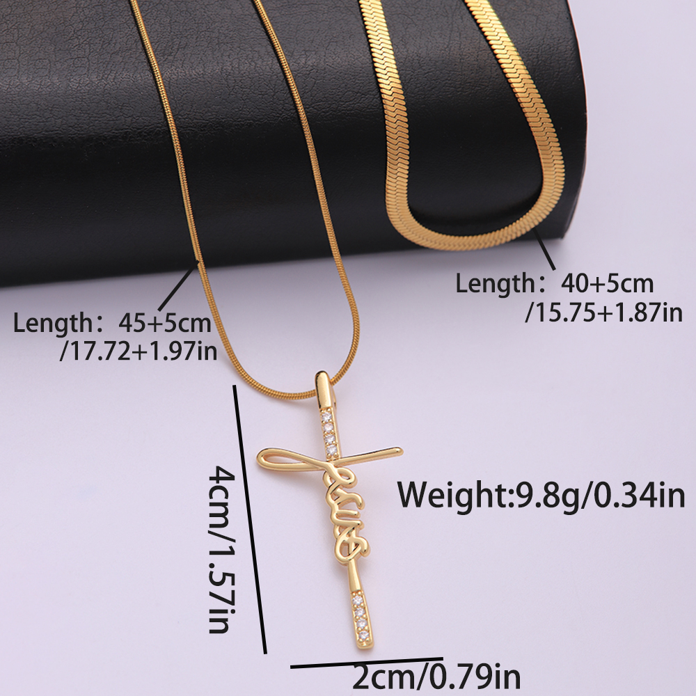 Hip-hop Punk Letter Stainless Steel Copper 18k Gold Plated Silver Plated Zircon Pendant Necklace In Bulk display picture 6