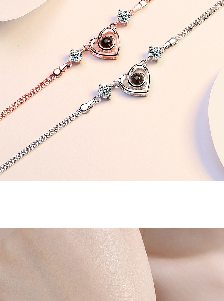 Ig Style Simple Style Heart Shape Copper Zircon Bracelets In Bulk display picture 1