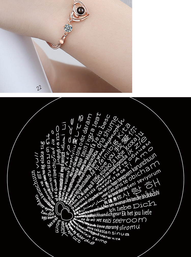 Ig Style Simple Style Heart Shape Copper Zircon Bracelets In Bulk display picture 4