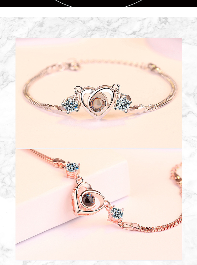 Ig Style Simple Style Heart Shape Copper Zircon Bracelets In Bulk display picture 5