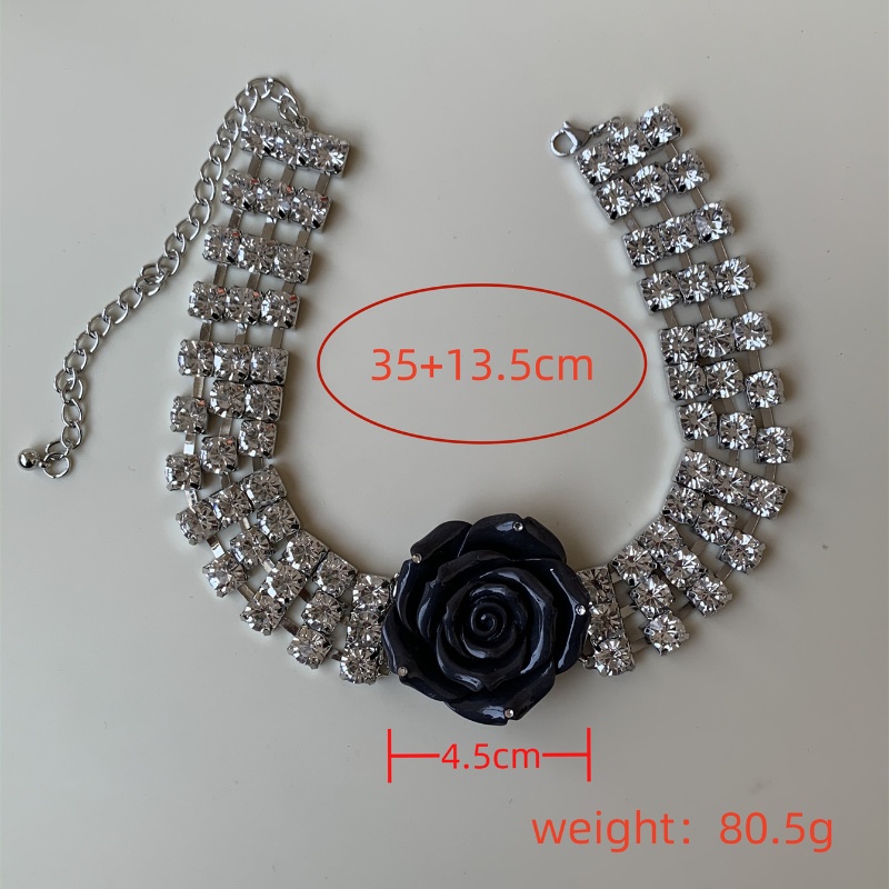 Elegant Luxurious Rose Alloy Plating Inlay Acrylic Rhinestones Silver Plated Women's Choker display picture 13